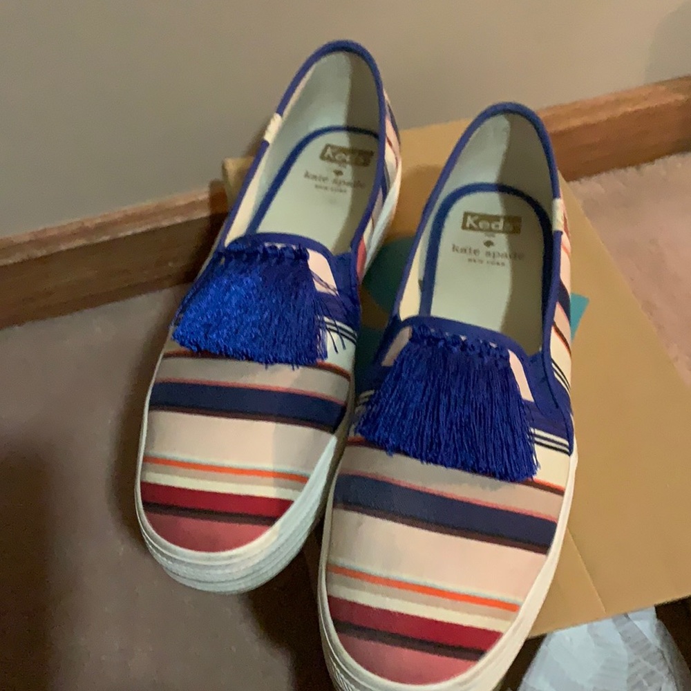 Multi color, Kate Spade for Keds. Great summer canvas shoe, near perfect!